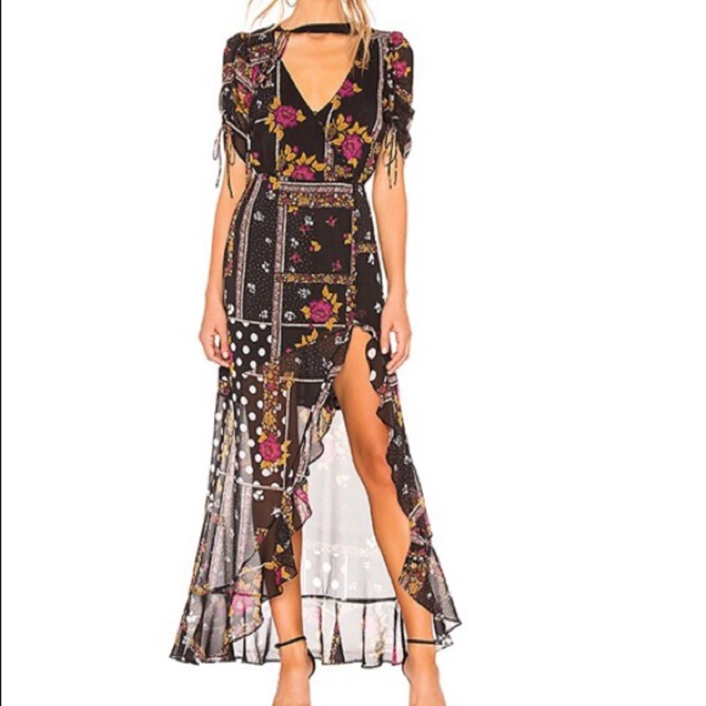 For Love And Lemons Stella Maxi Dress in Patchwork